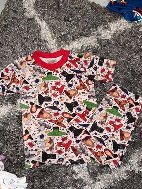 Nora Madison Kids Superhero Print Pajama Set - Red size 8/9
